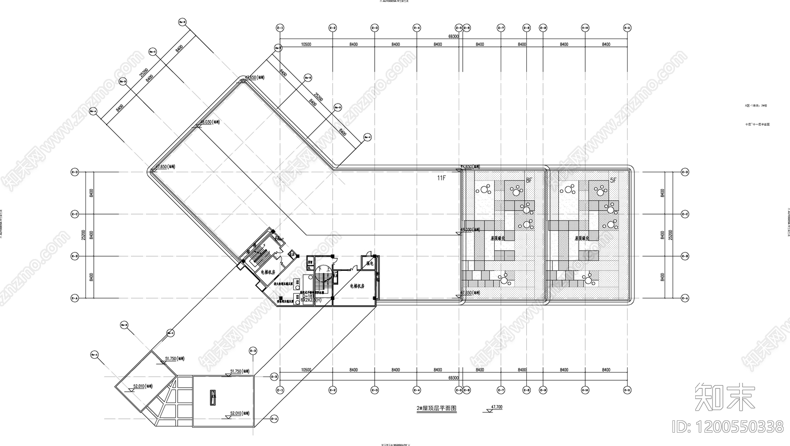 现代产业园建筑cad施工图下载【ID:1200550338】