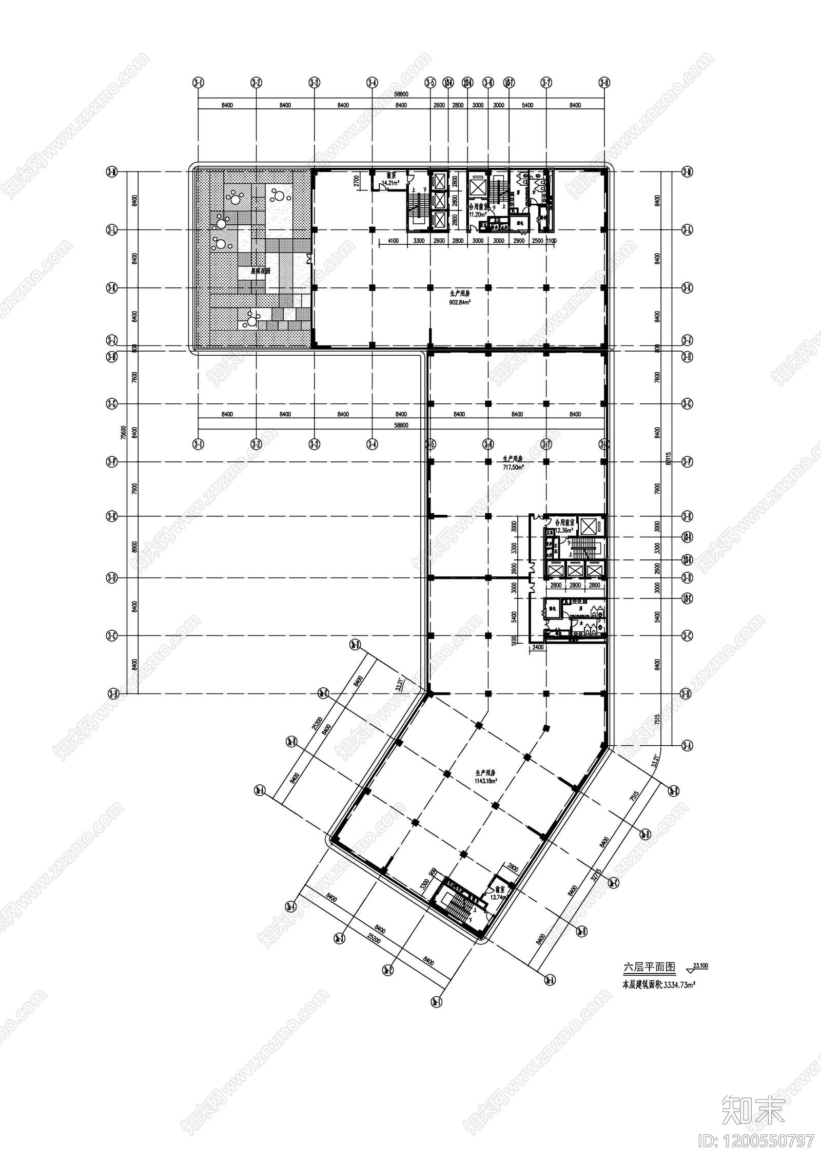 现代产业园建筑cad施工图下载【ID:1200550797】