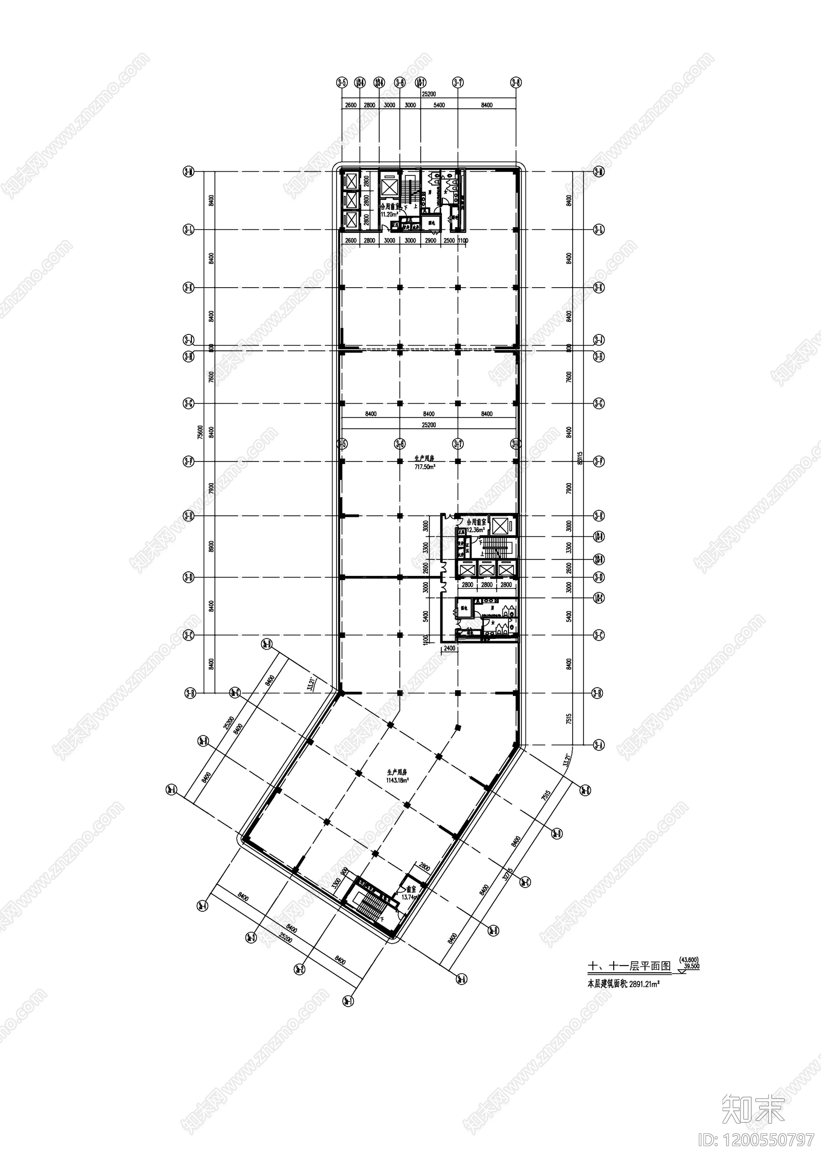 现代产业园建筑cad施工图下载【ID:1200550797】