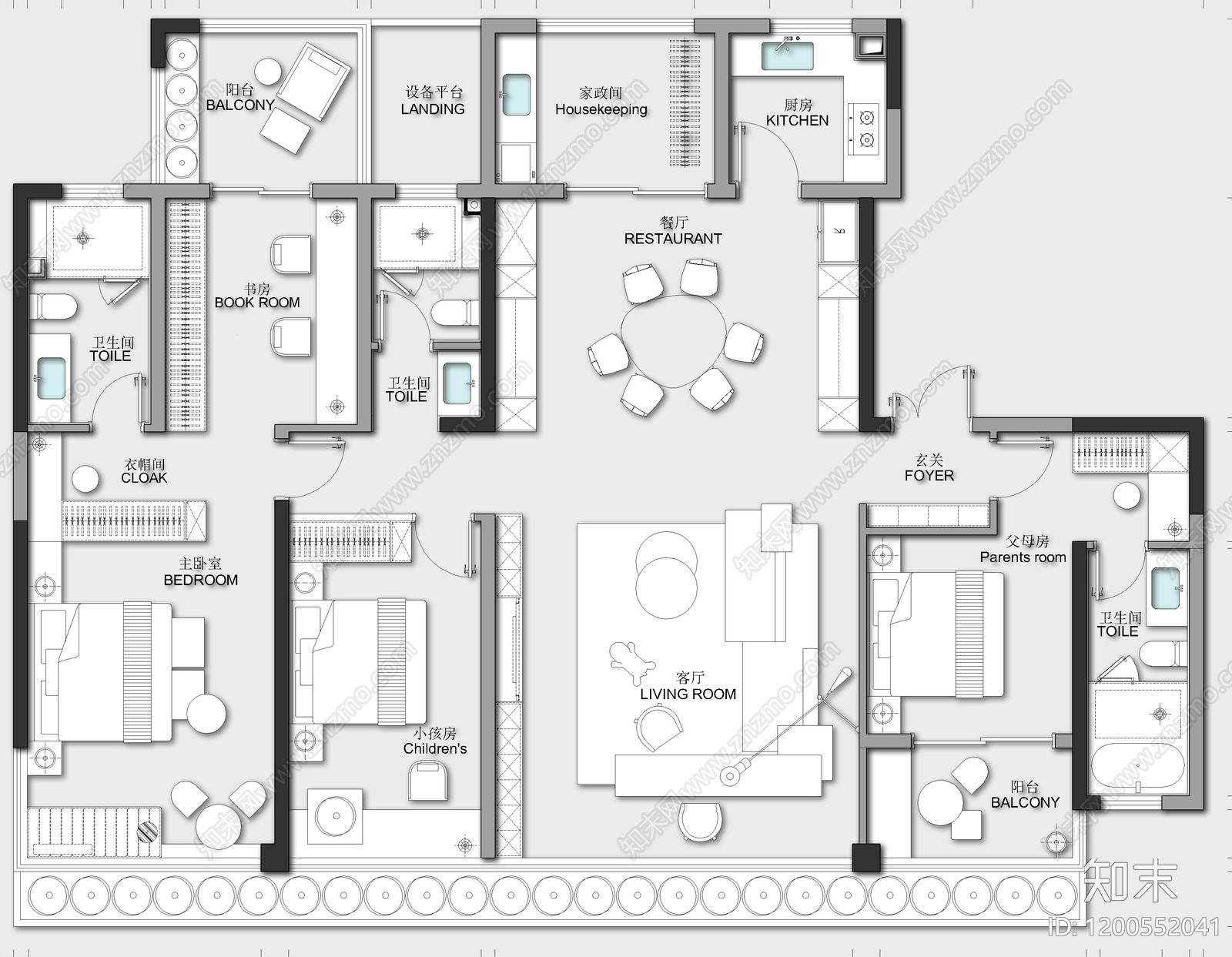 一梯两户施工图下载【ID:1200552041】