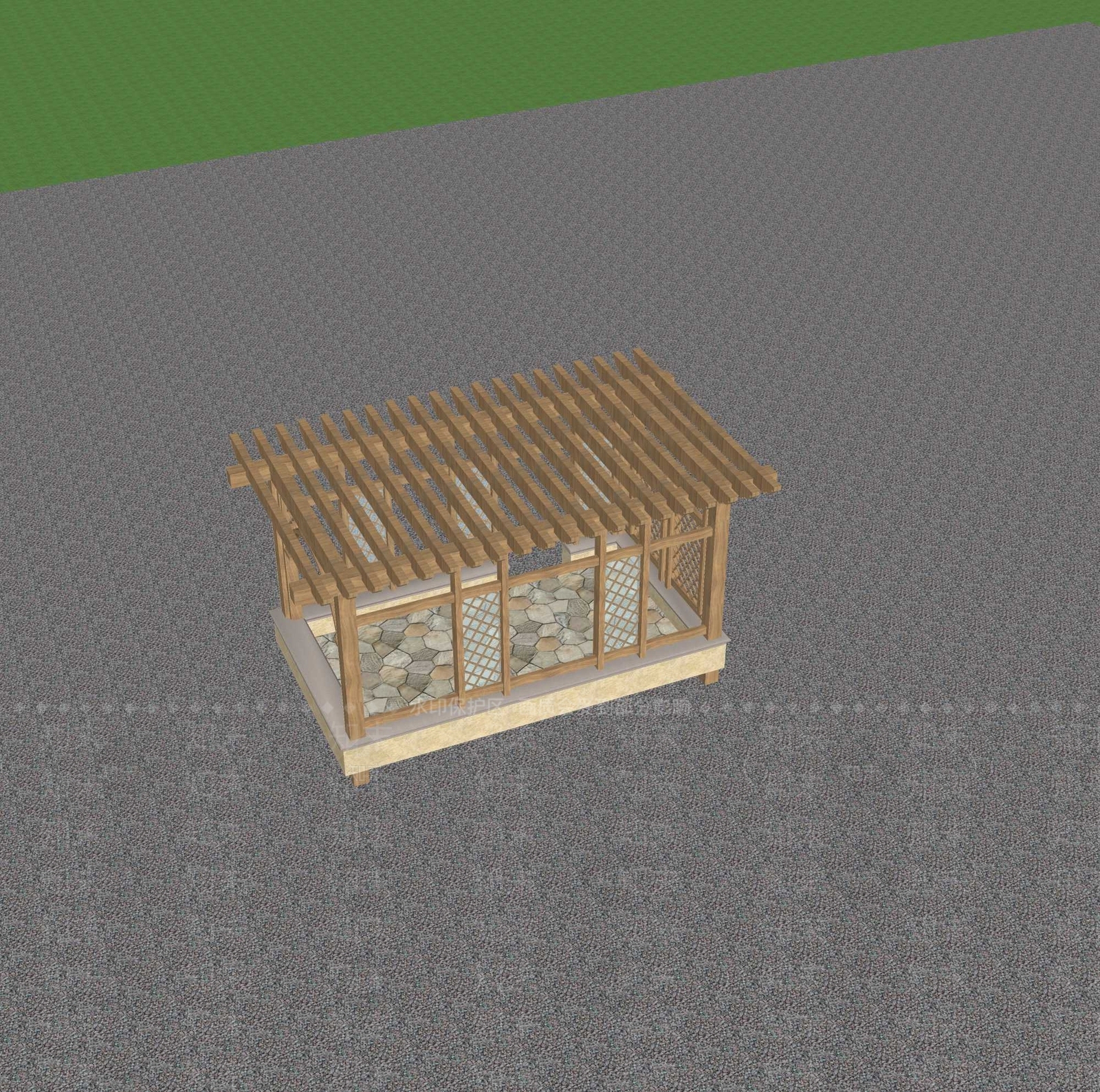 现代廊架SU模型下载【ID:1200553036】