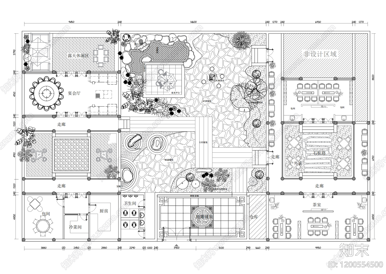 中式会所施工图下载【ID:1200554500】