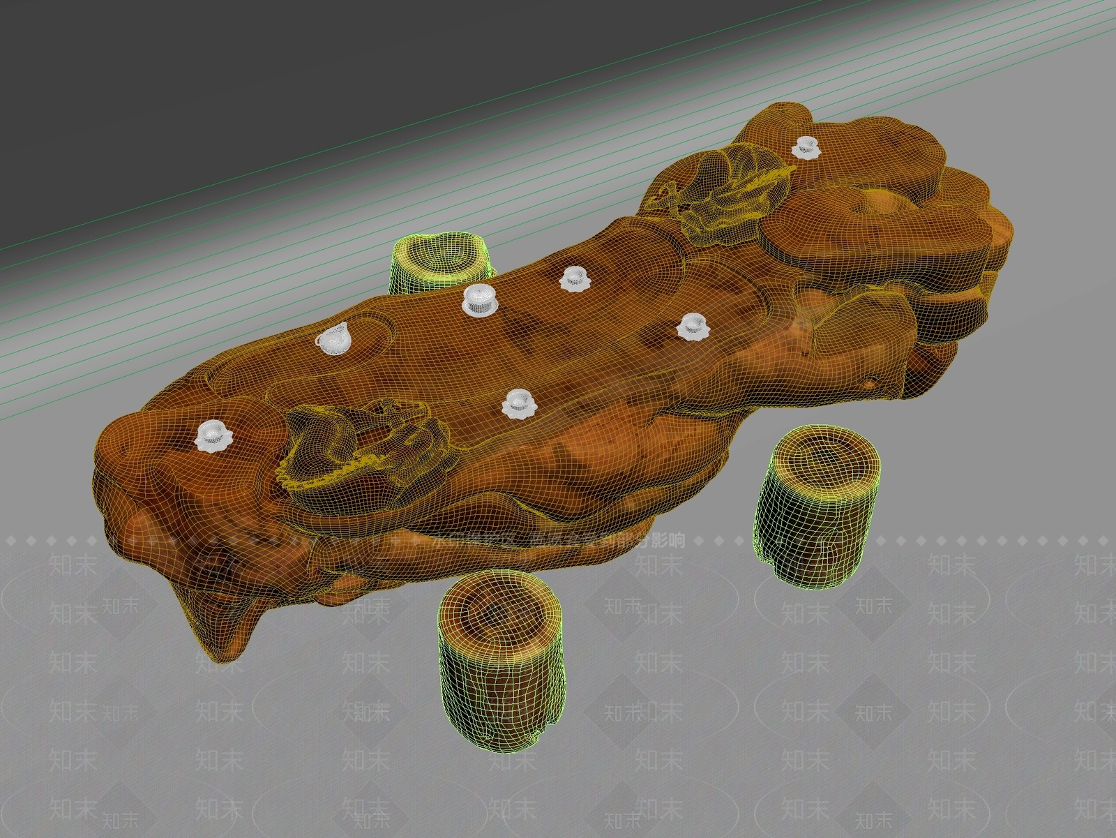新中式中式茶桌椅3D模型下载【ID:1200556318】