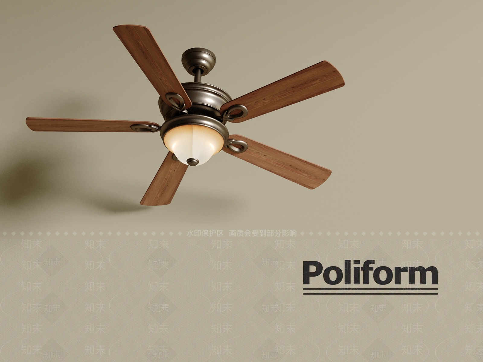 美式复古风扇灯3D模型下载【ID:1200559365】