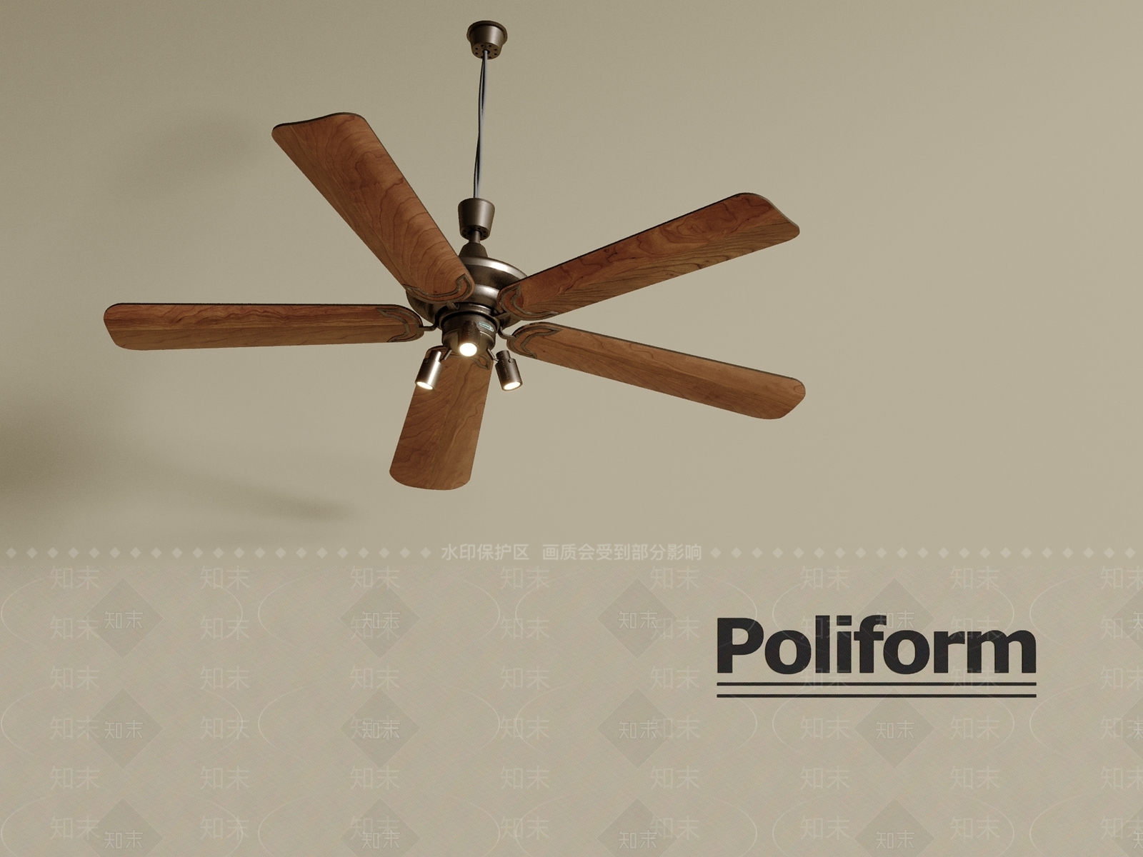 美式法式风扇灯3D模型下载【ID:1200559519】