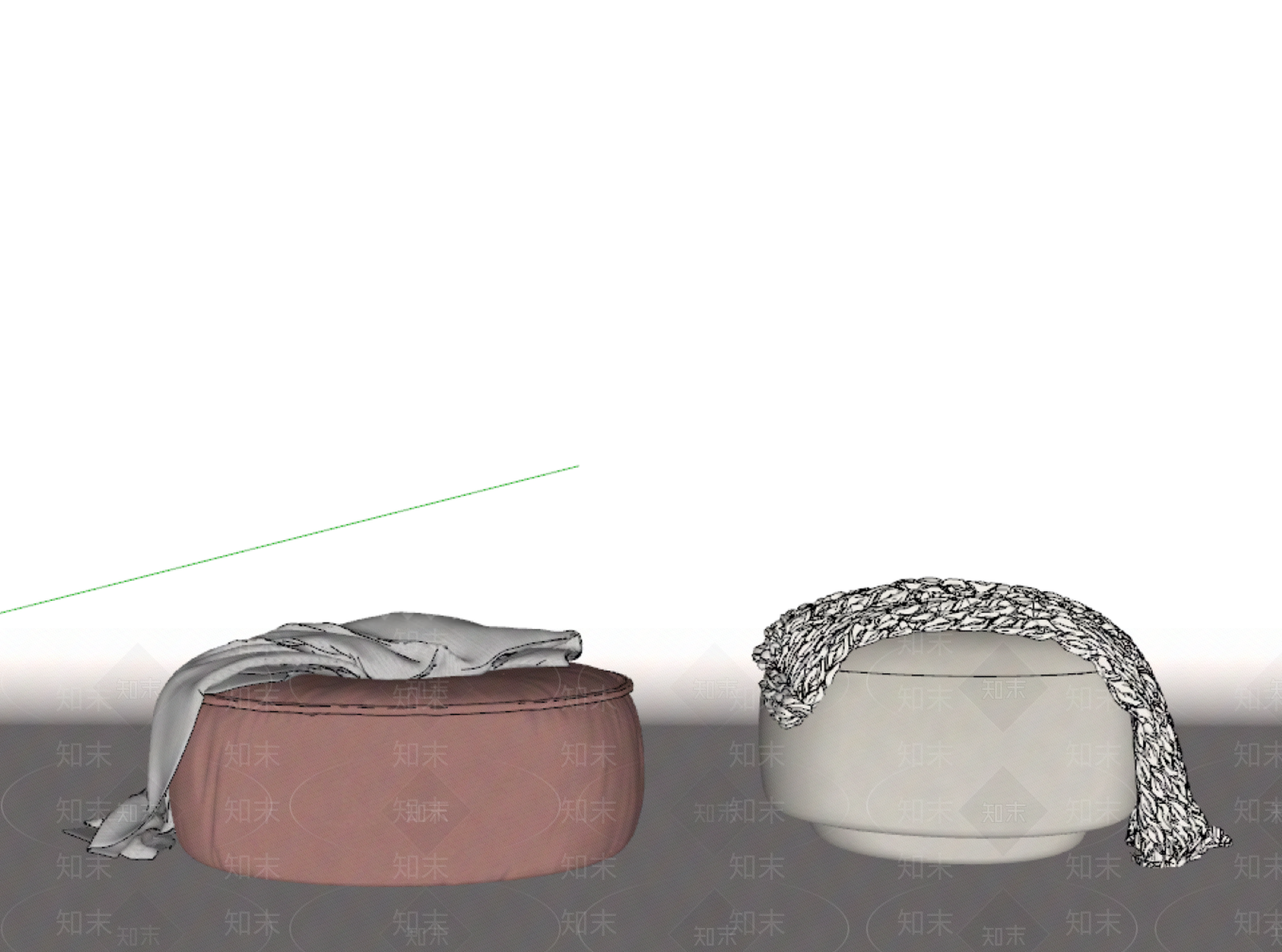 现代沙发凳SU模型下载【ID:1200561448】