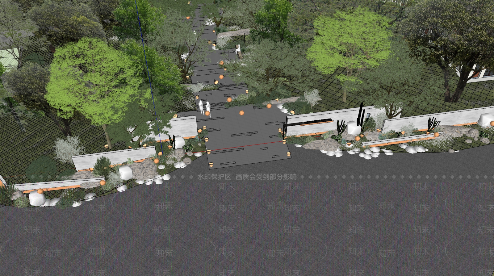 现代景观公园SU模型下载【ID:1200566932】