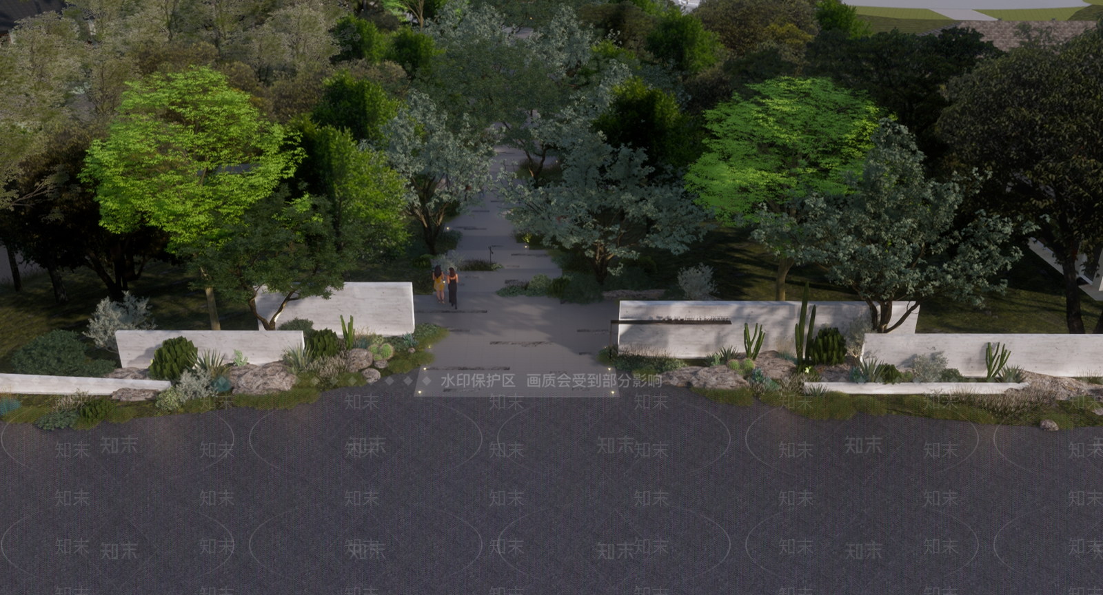 现代景观公园SU模型下载【ID:1200566932】