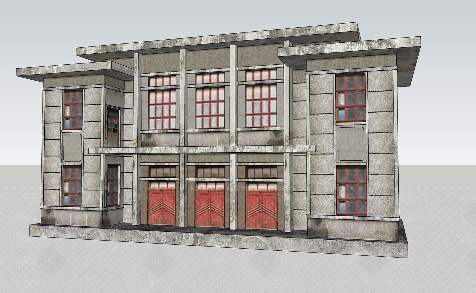 中式图书馆SU模型下载【ID:1200563988】