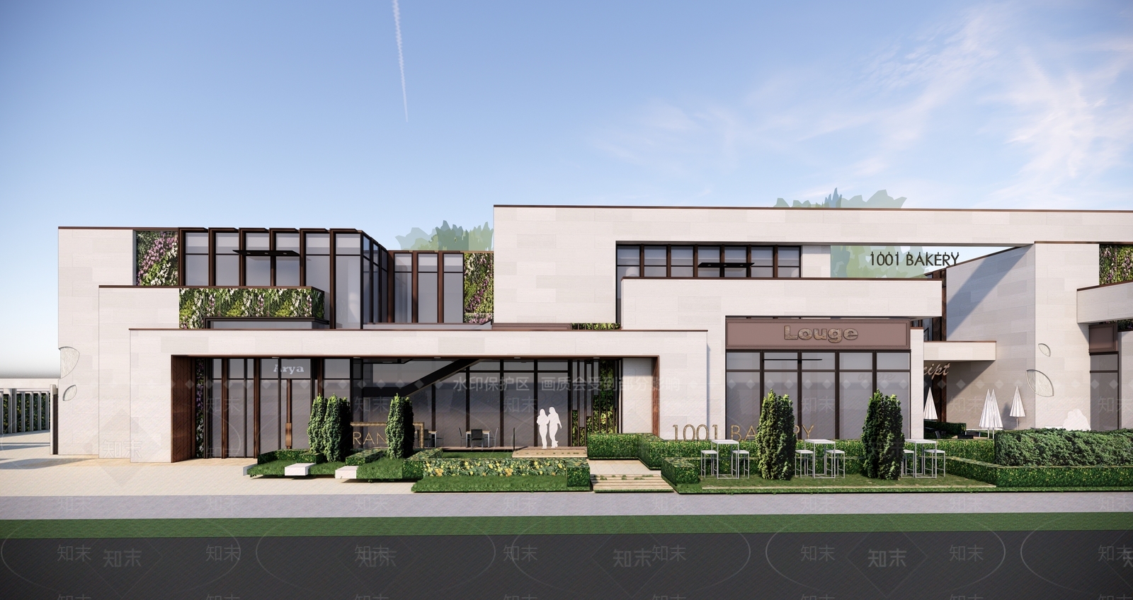 现代商业街SU模型下载【ID:1200563947】