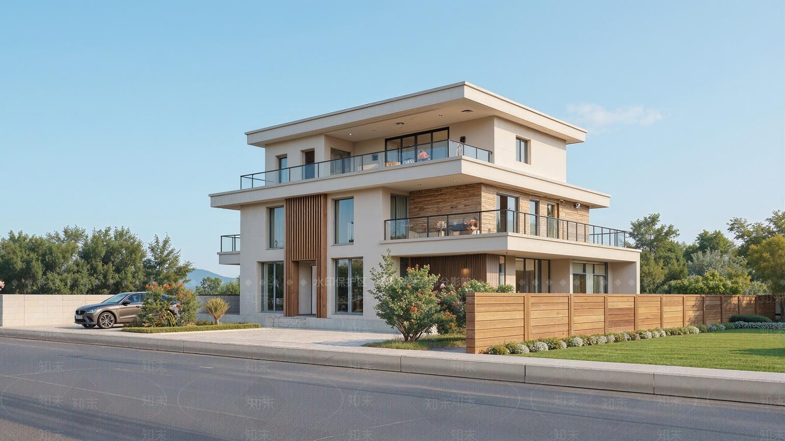 现代简约独栋别墅SU模型下载【ID:1200567123】