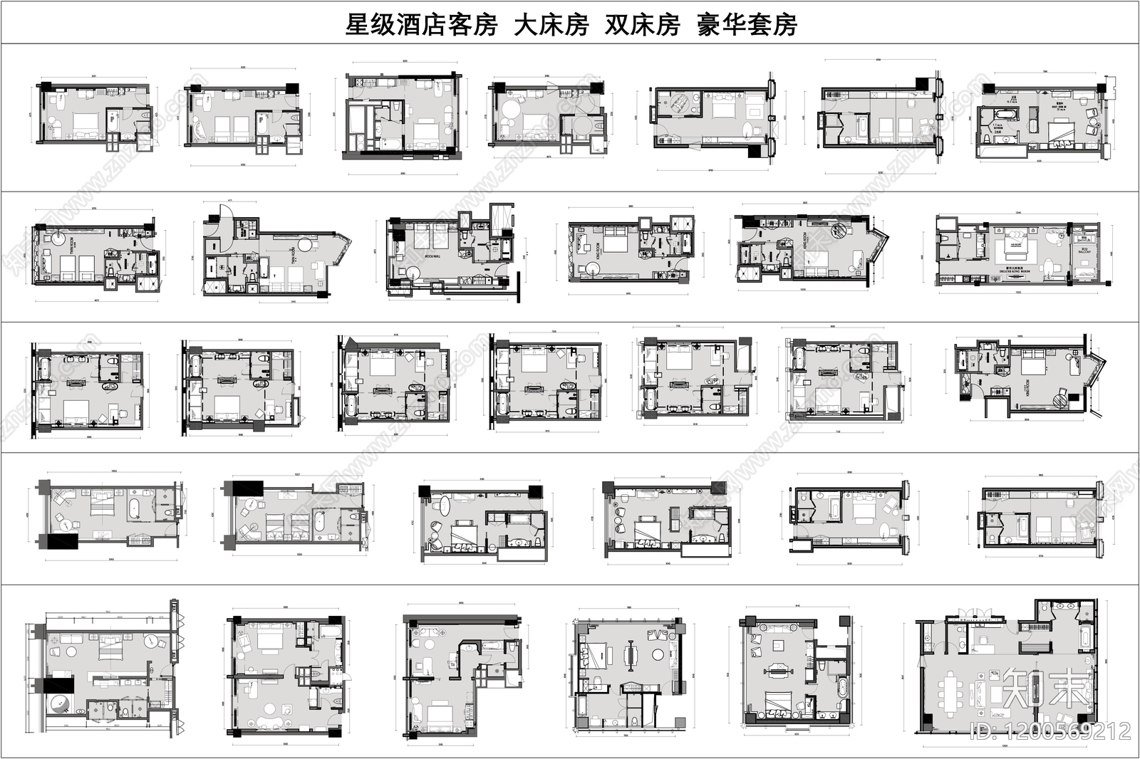 酒店客房施工图下载【ID:1200569212】