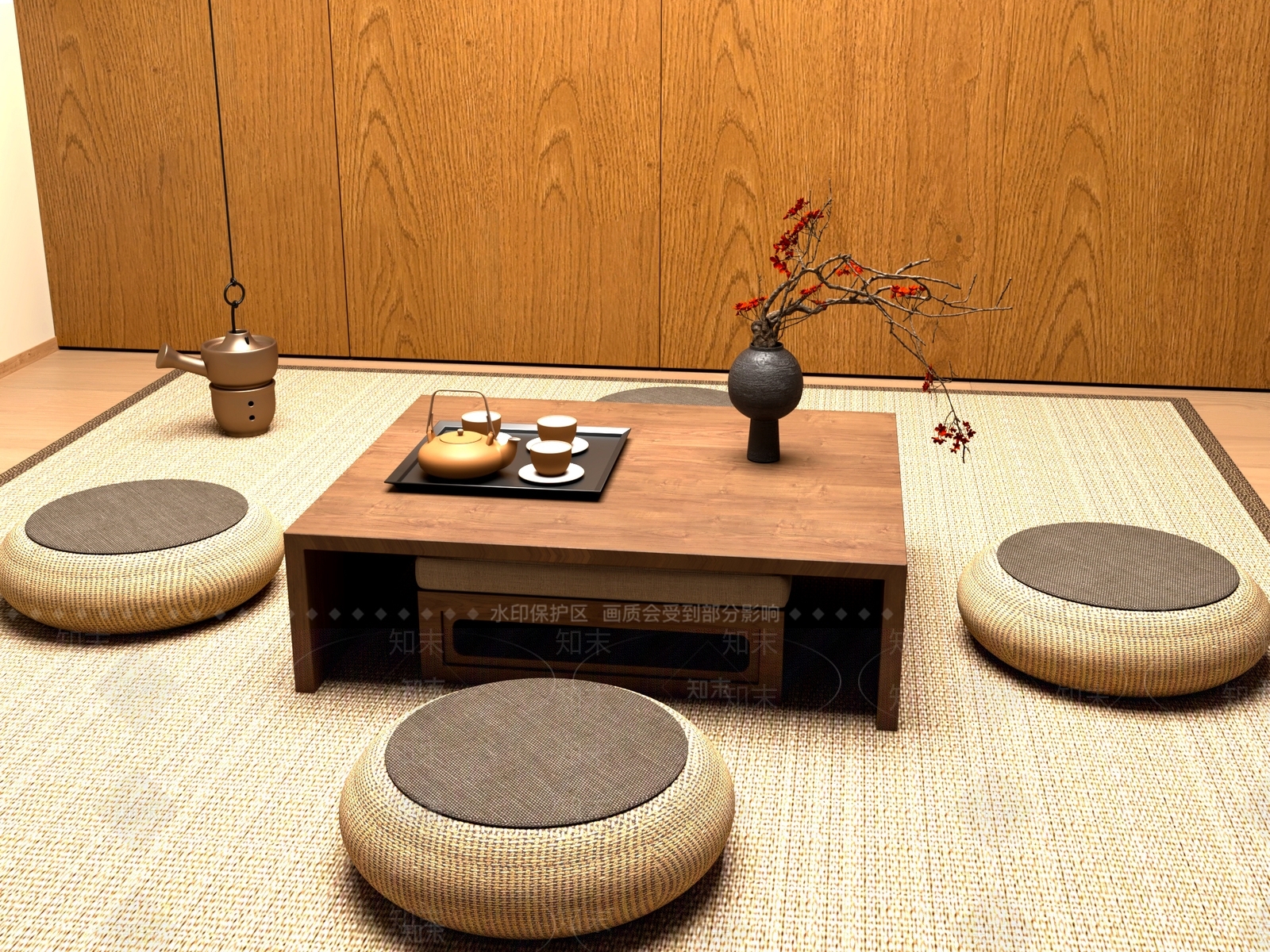新中式中式茶桌椅3D模型下载【ID:1200569327】