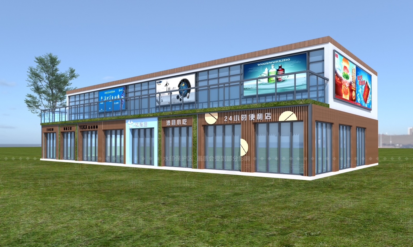 现代简约商业景观3D模型下载【ID:1200571105】