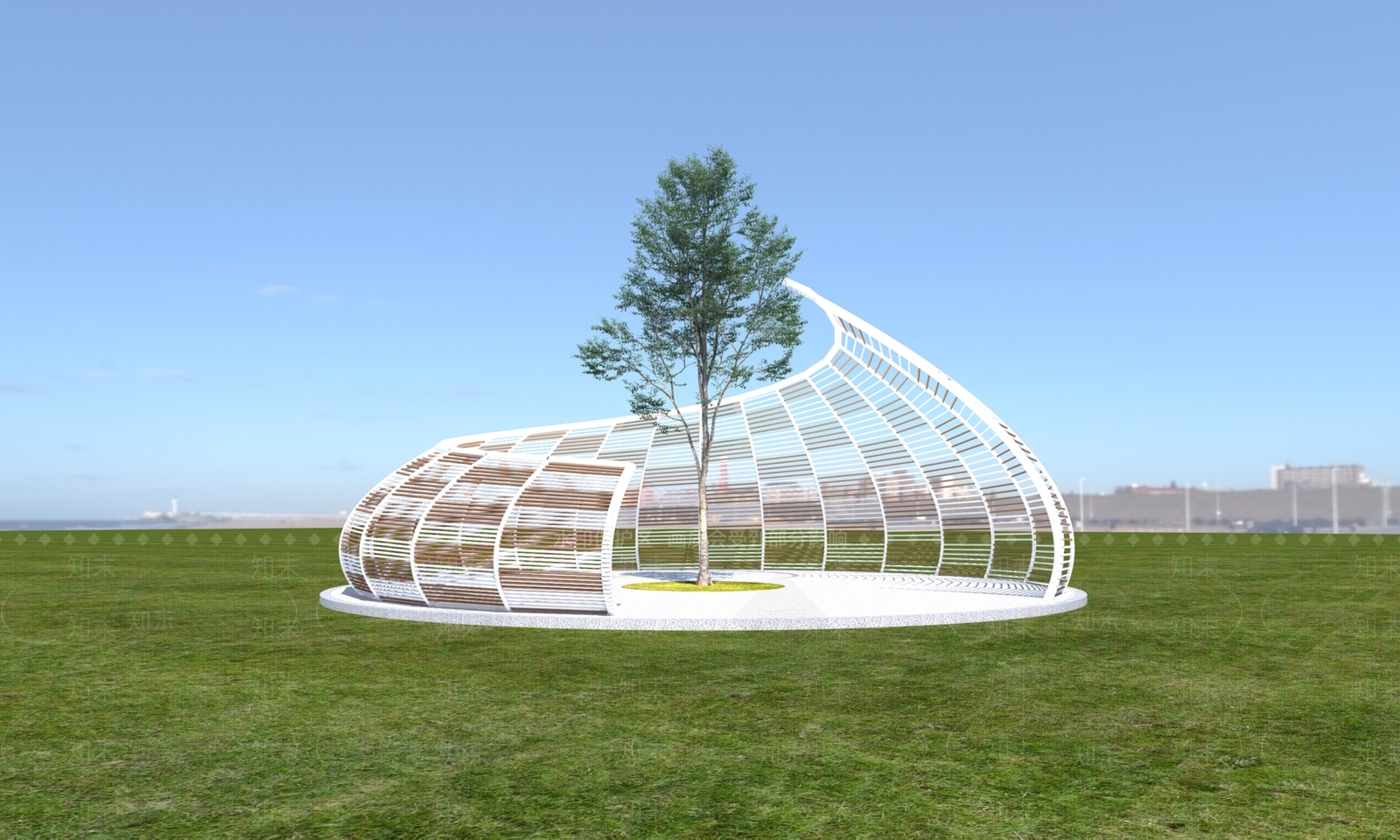 现代极简廊架3D模型下载【ID:1200574122】