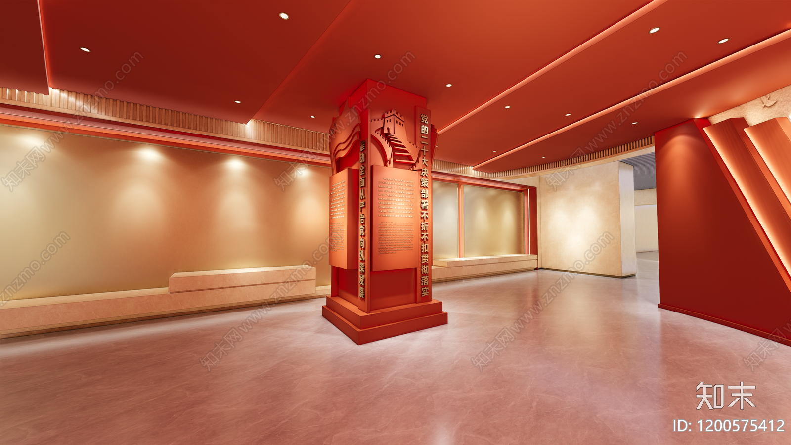 现代党建展厅SU模型下载【ID:1200575412】