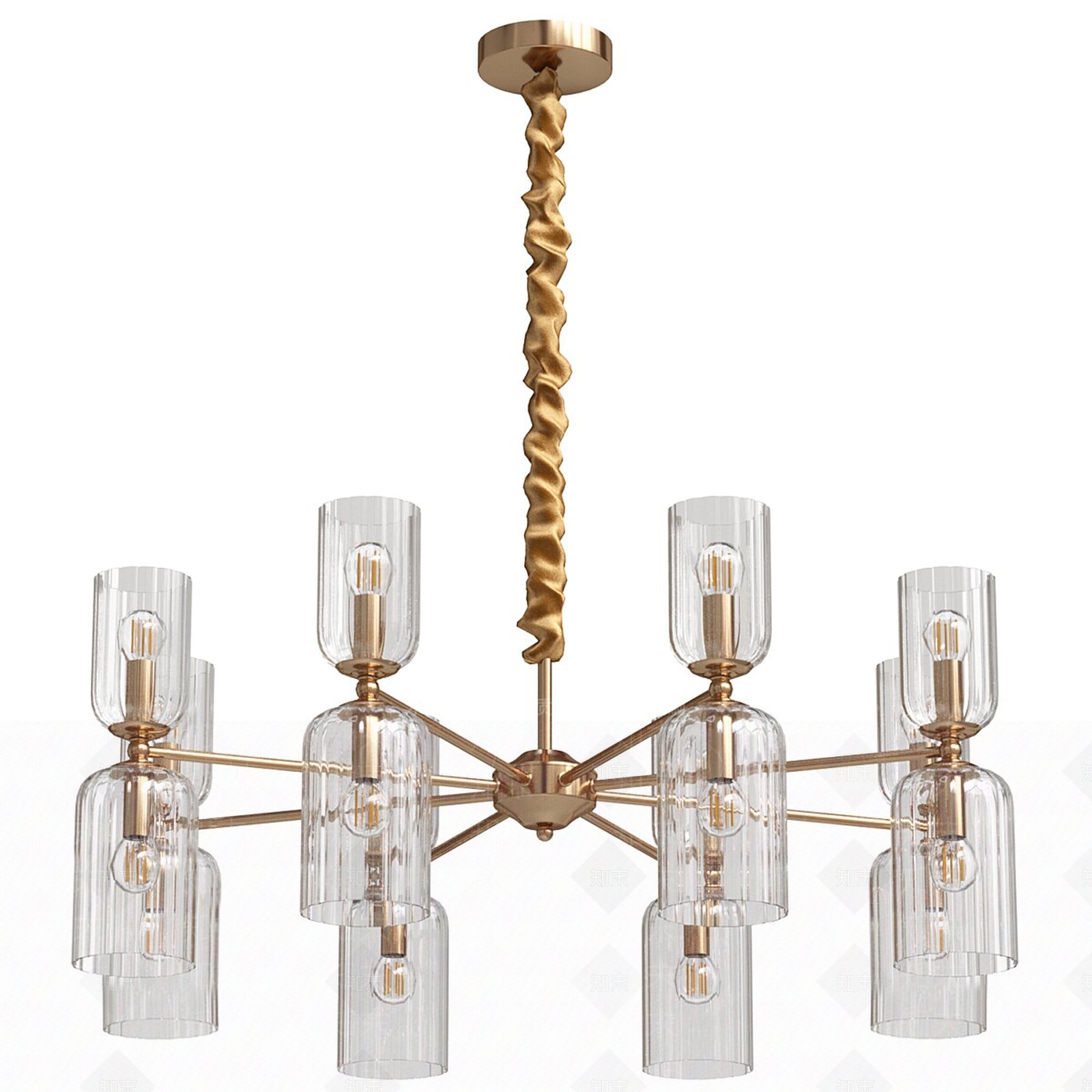 现代美式客厅吊灯3D模型下载【ID:1200577704】