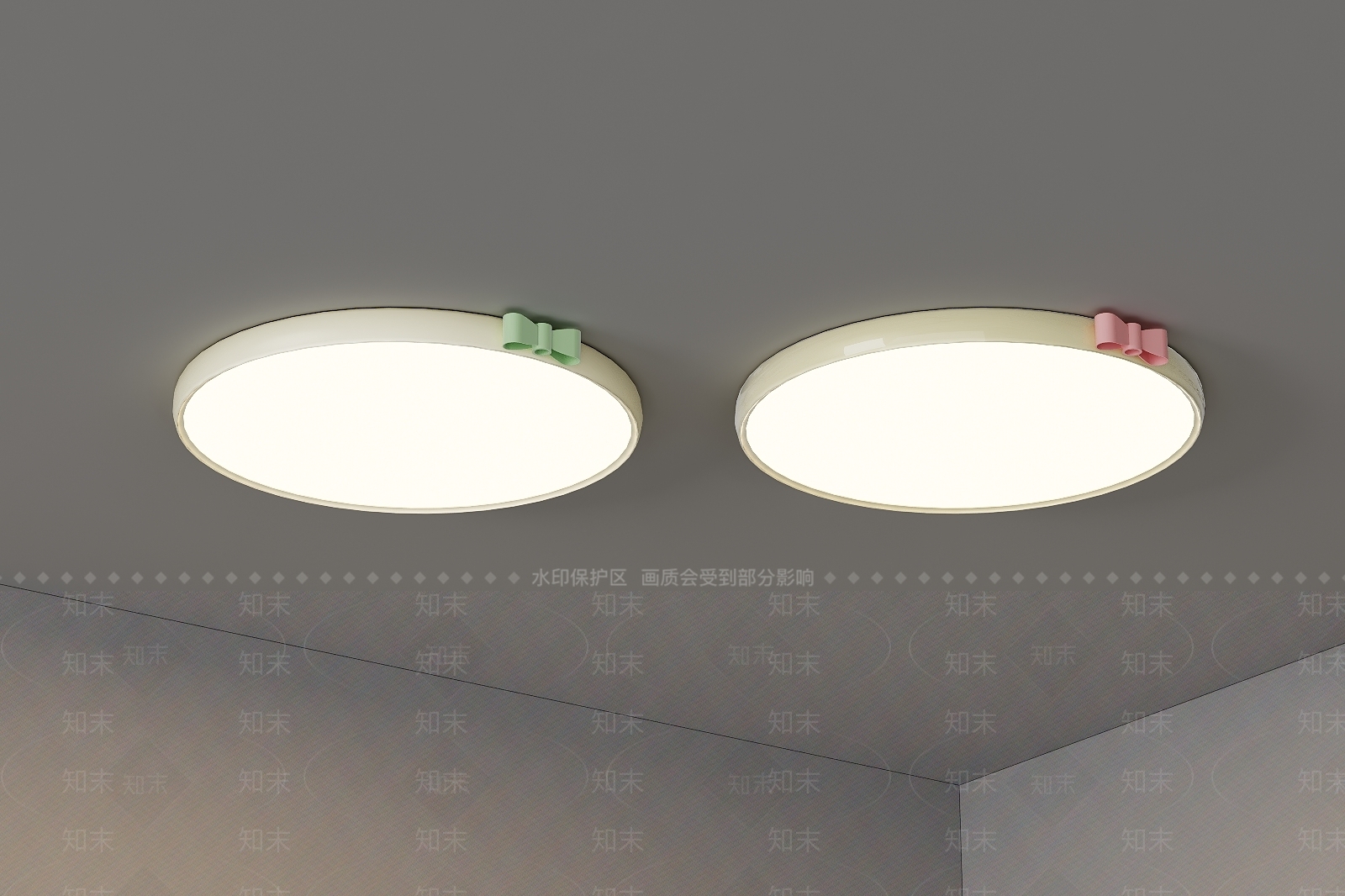 现代奶油吸顶灯3D模型下载【ID:1200577863】