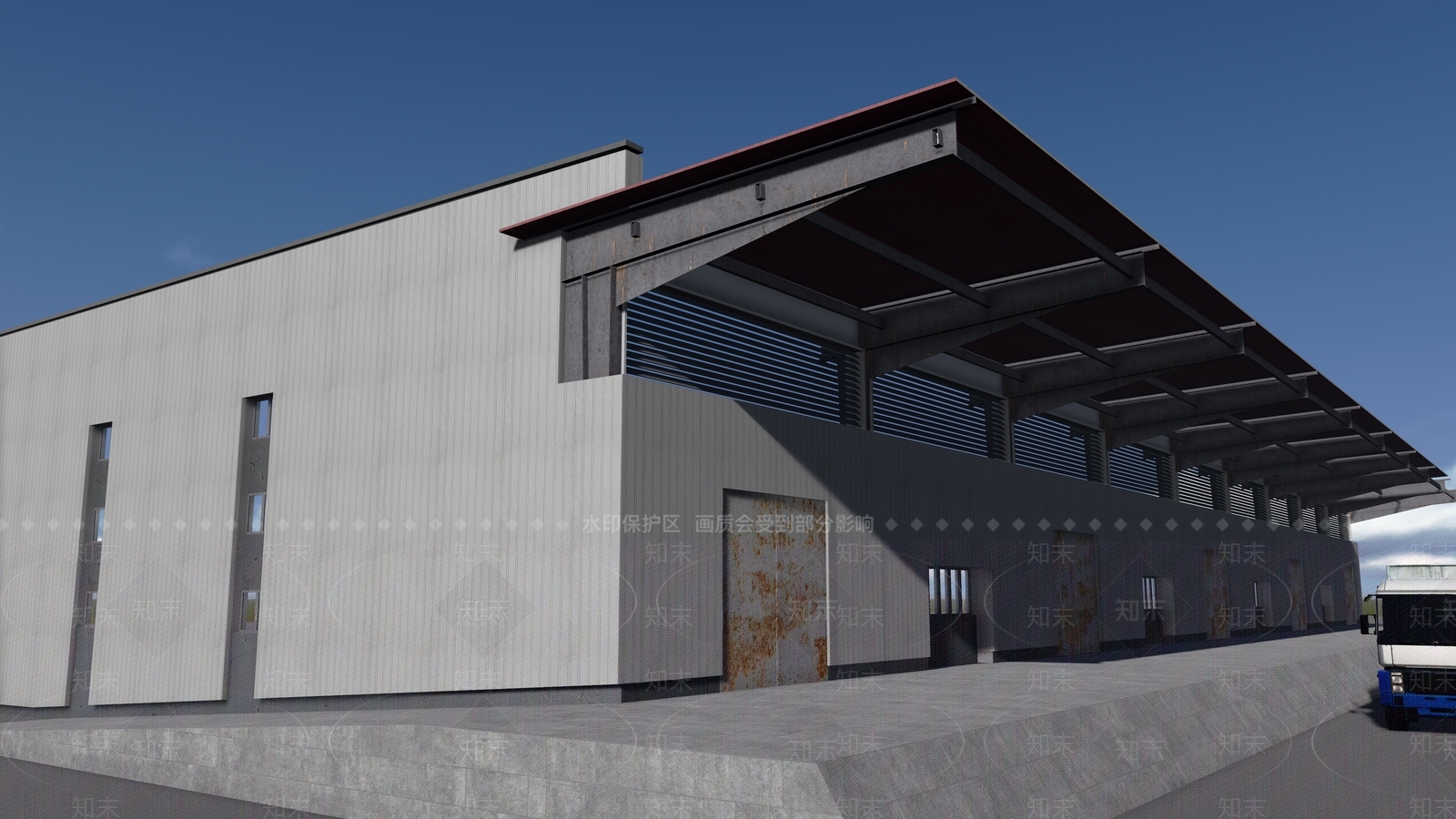 现代雨棚SU模型下载【ID:1200577954】