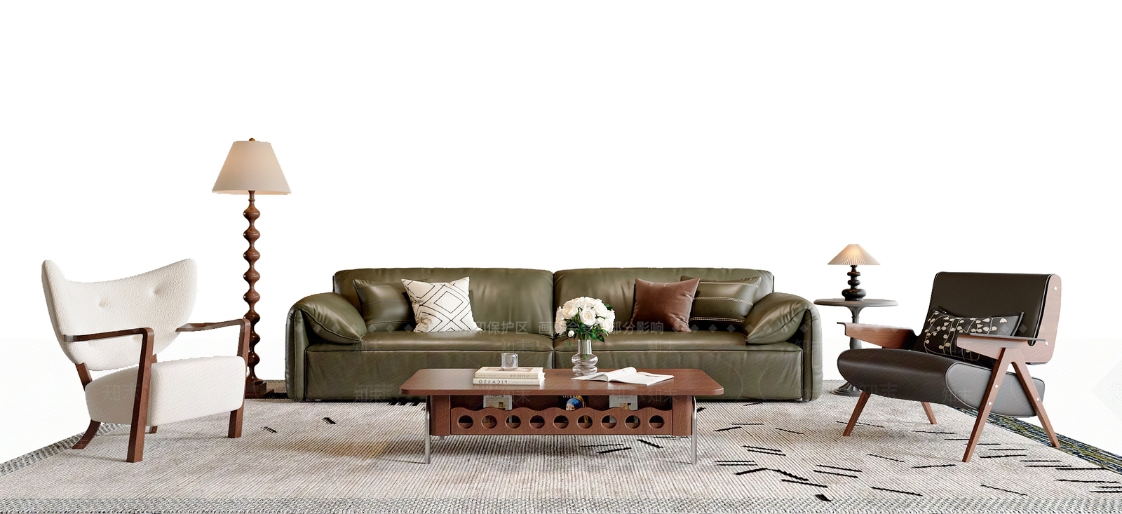 法式中古沙发组合SU模型下载【ID:1200580498】