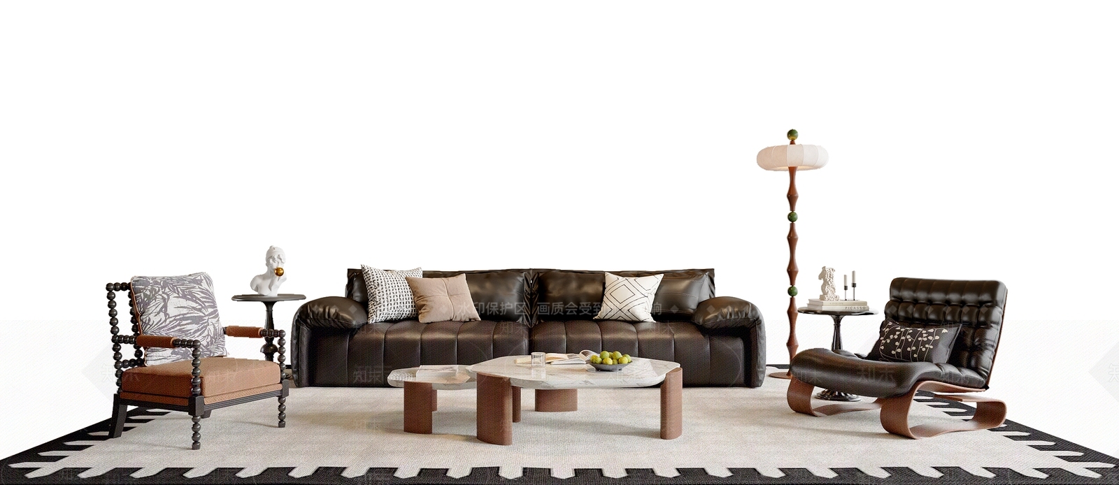 法式中古沙发组合SU模型下载【ID:1200581408】