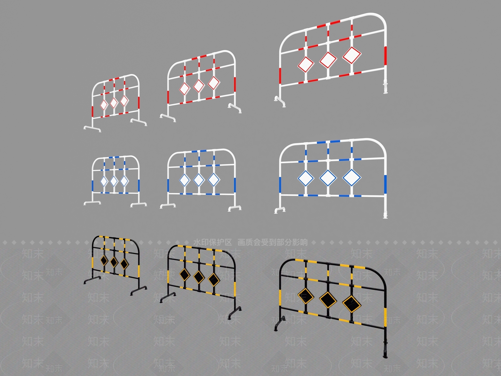 现代栏杆3D模型下载【ID:1200585478】