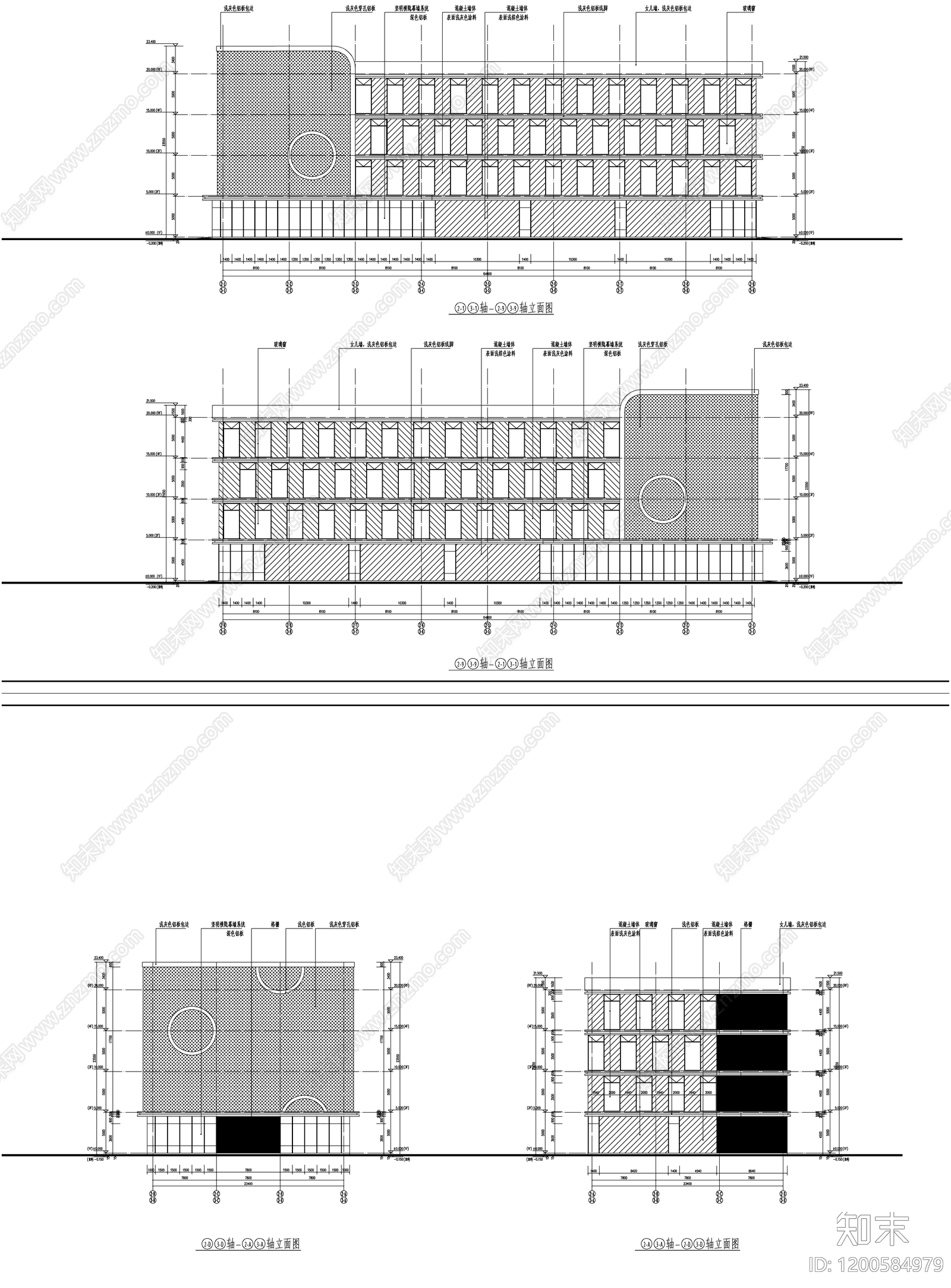 现代产业园建筑施工图下载【ID:1200584979】