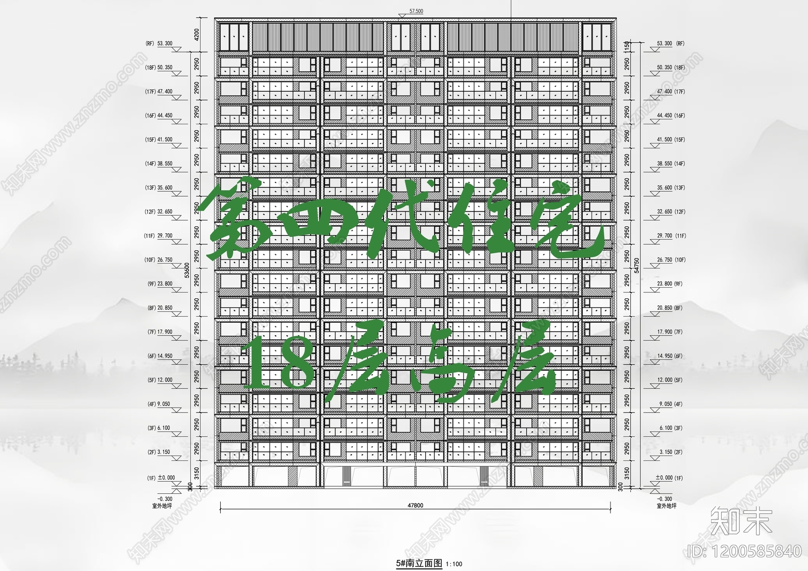 现代住宅楼建筑施工图下载【ID:1200585840】