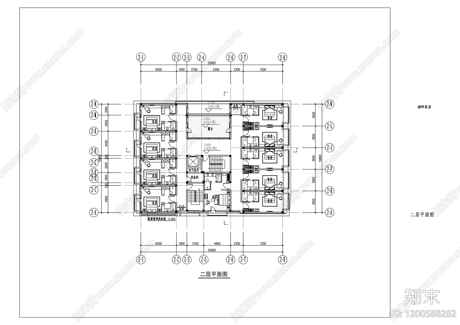 现代民宿建筑cad施工图下载【ID:1200588282】