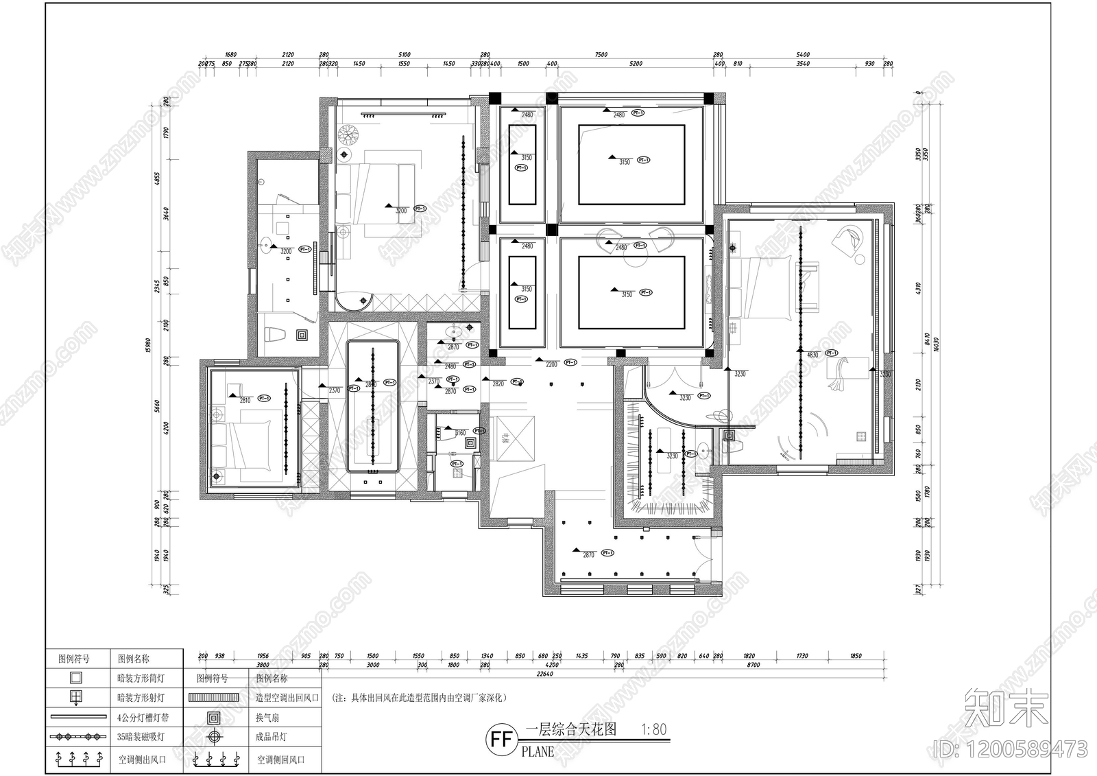 现代别墅建筑施工图下载【ID:1200589473】