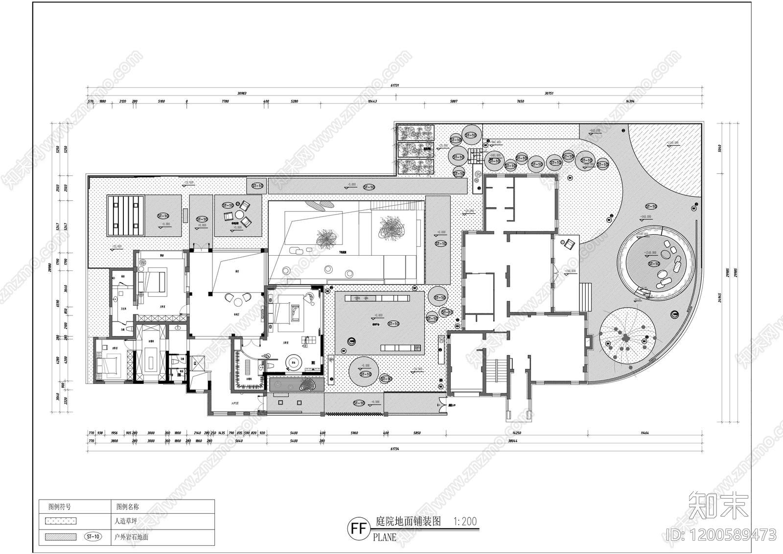 现代别墅建筑cad施工图下载【ID:1200589473】