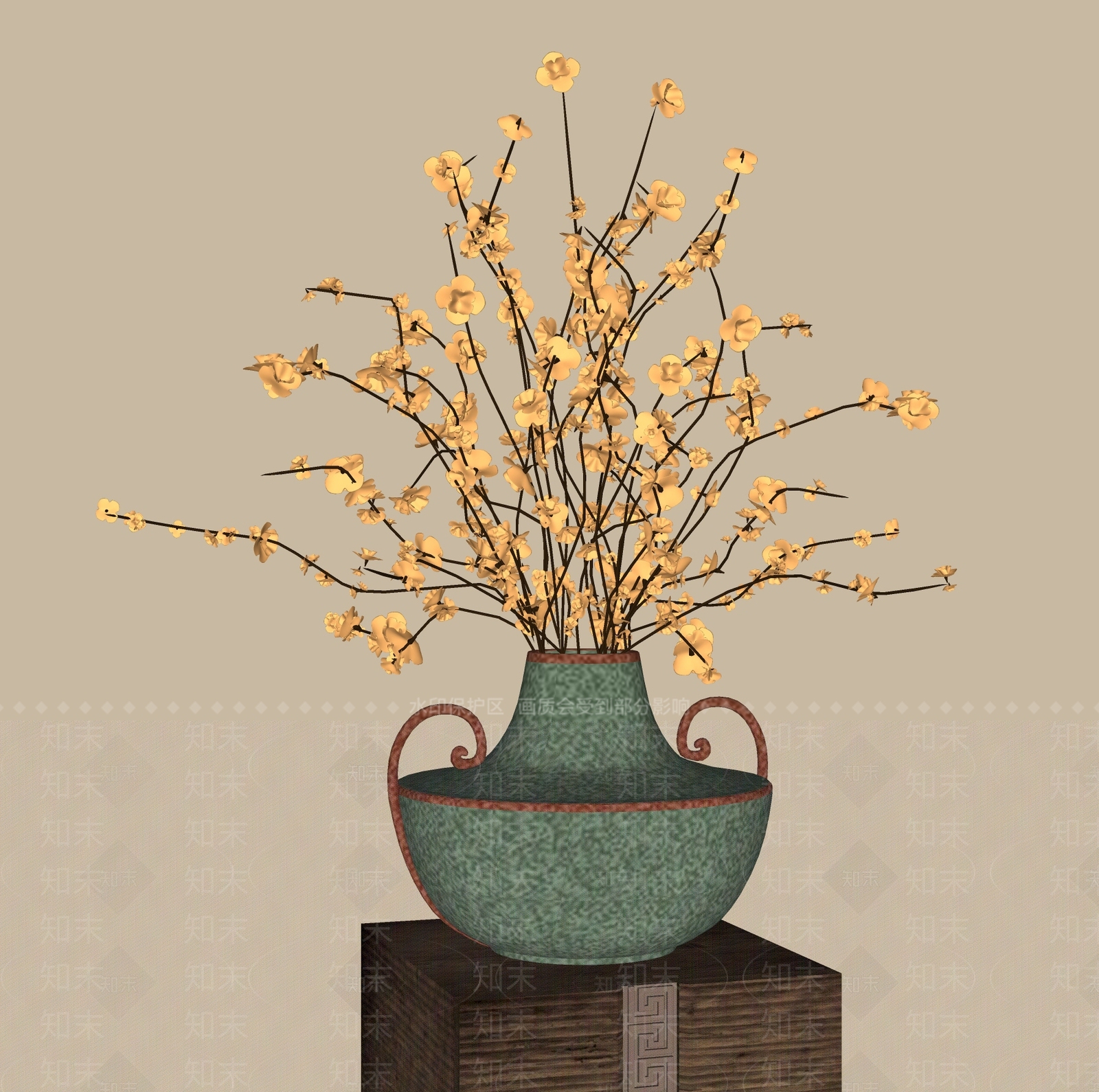 现代新中式花艺SU模型下载【ID:1200592092】