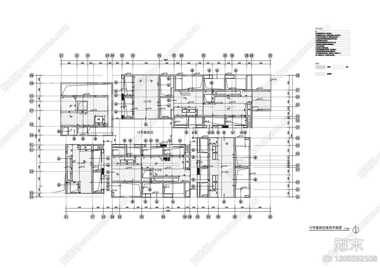 现代民宿建筑cad施工图下载【ID:1200592508】