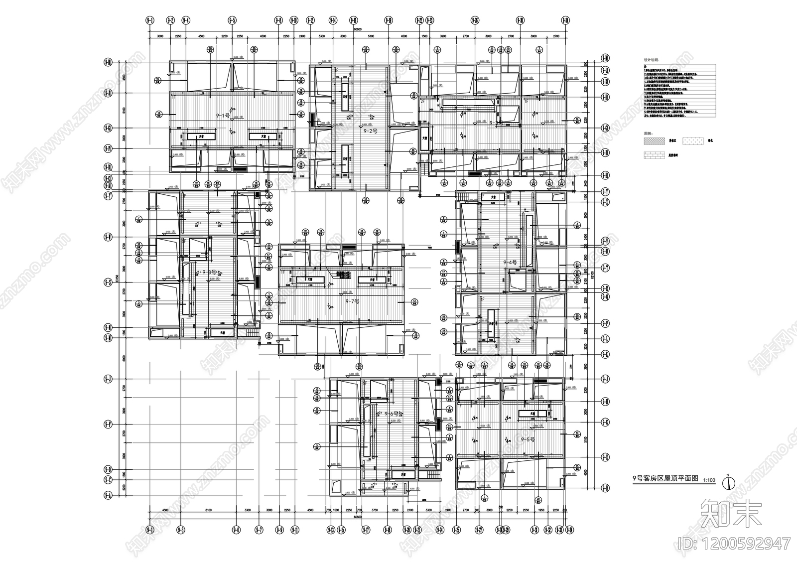 现代民宿建筑cad施工图下载【ID:1200592947】