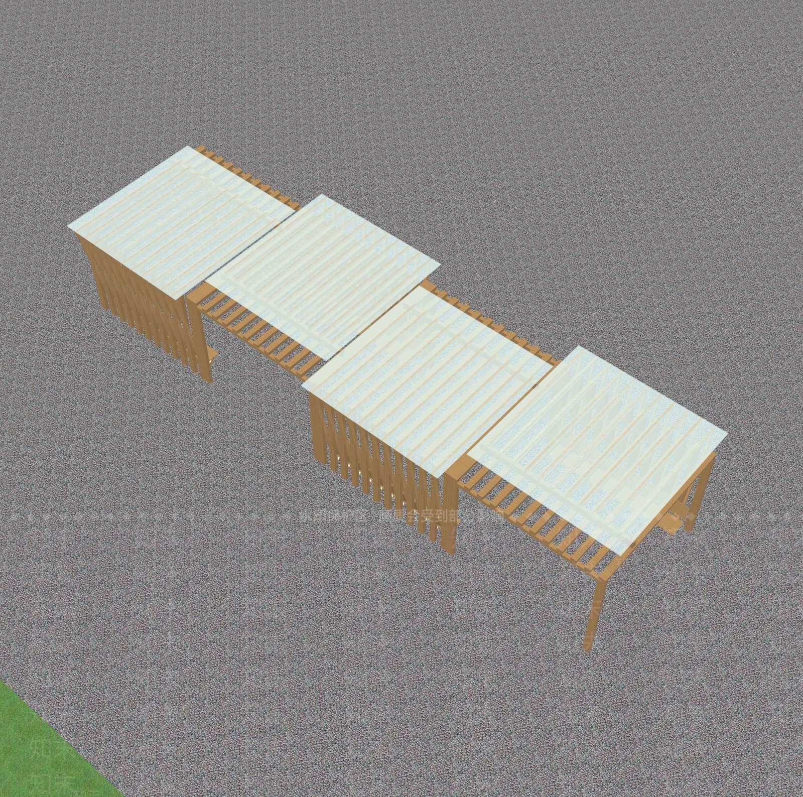现代廊架SU模型下载【ID:1200594048】