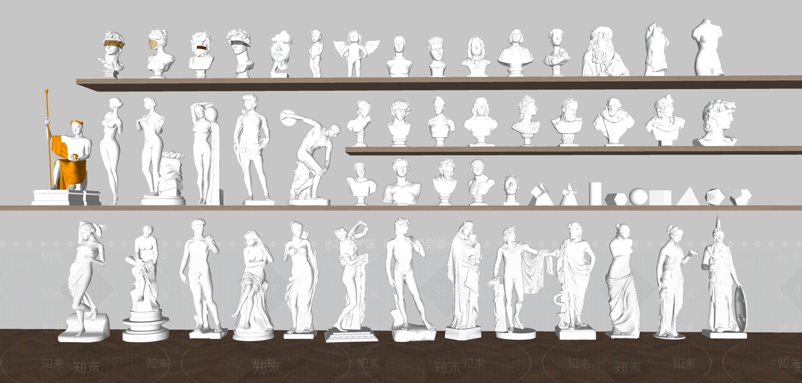 欧式雕塑摆件SU模型下载【ID:1200595293】