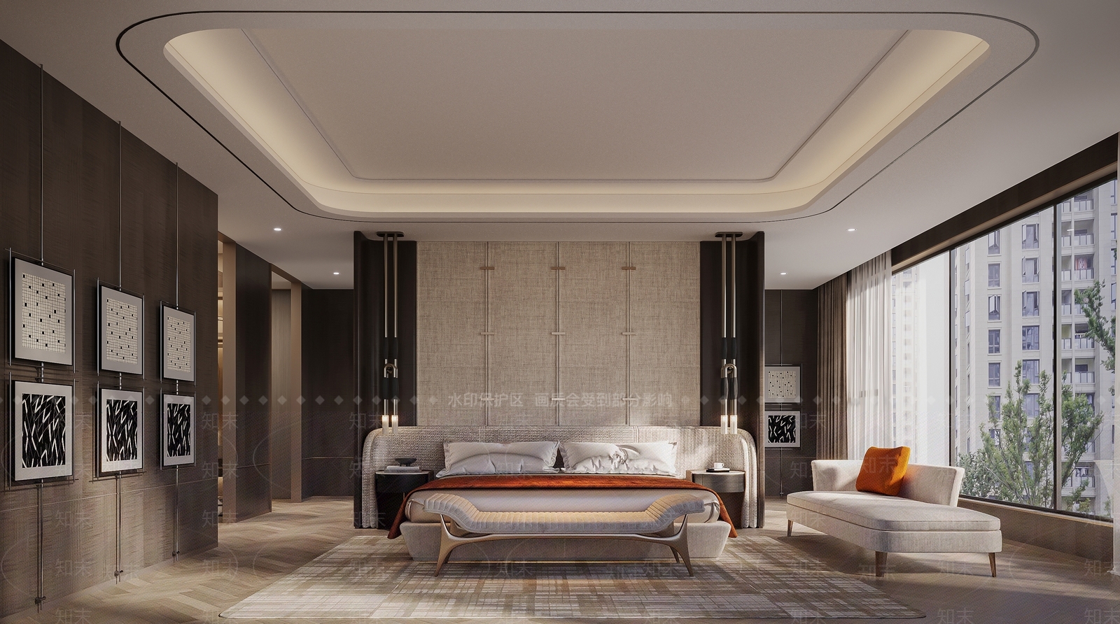 现代轻奢主卧3D模型下载【ID:1200595872】