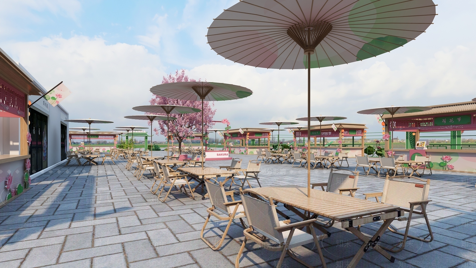 新中式现代集市3D模型下载【ID:1200596620】