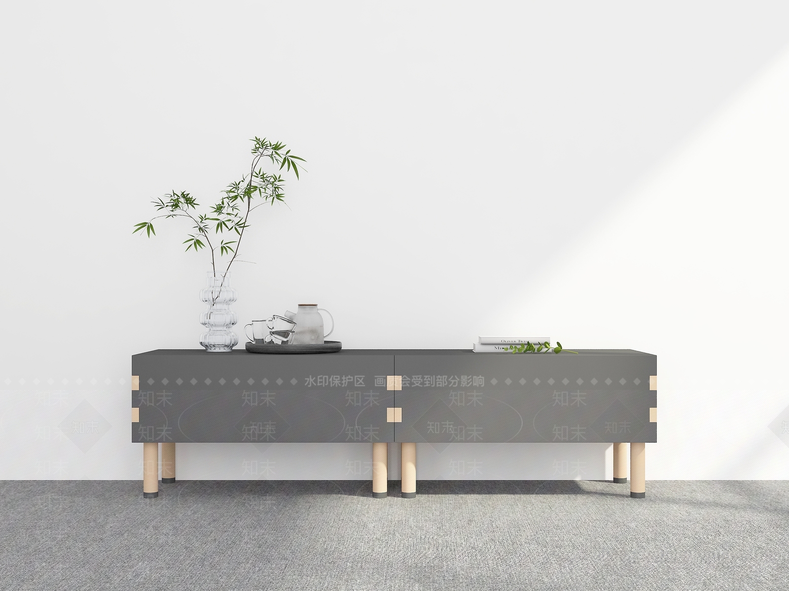 现代电视柜3D模型下载【ID:1200596162】