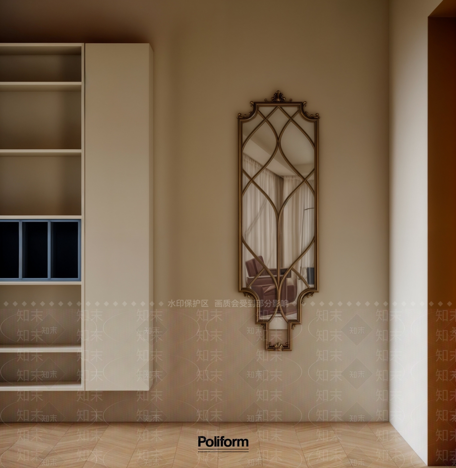 中古侘寂镜子SU模型下载【ID:1200596333】