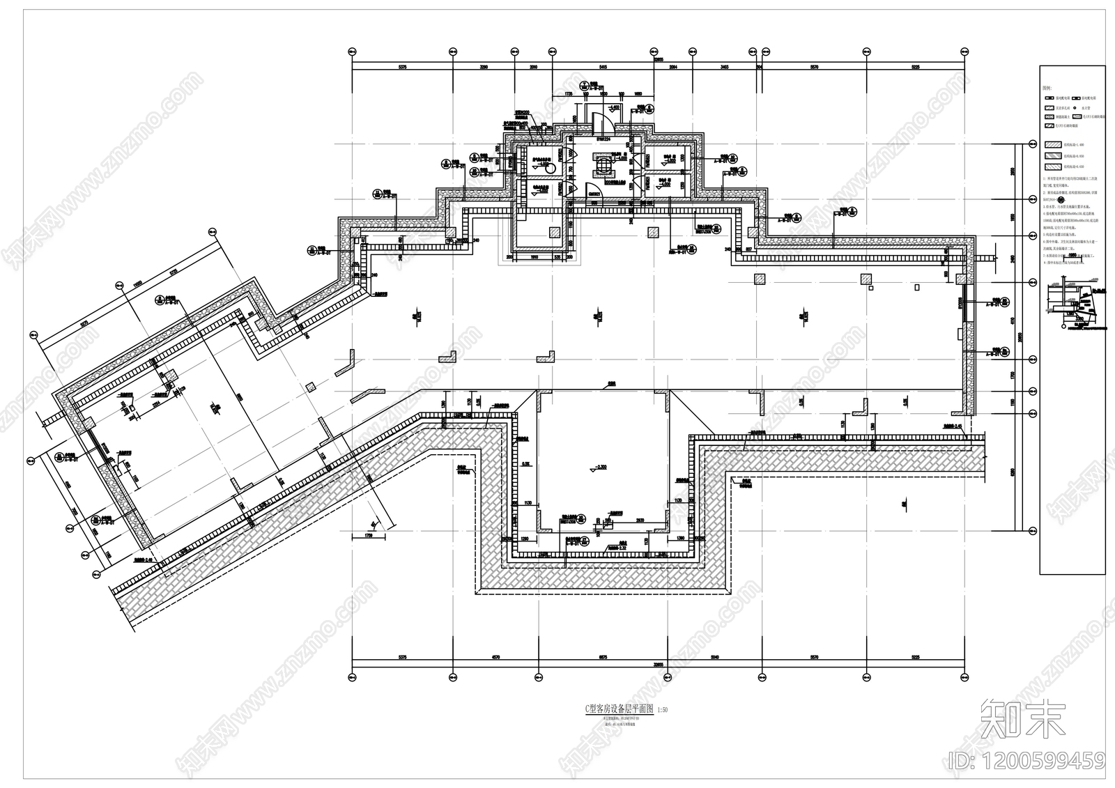 中式民宿建筑cad施工图下载【ID:1200599459】