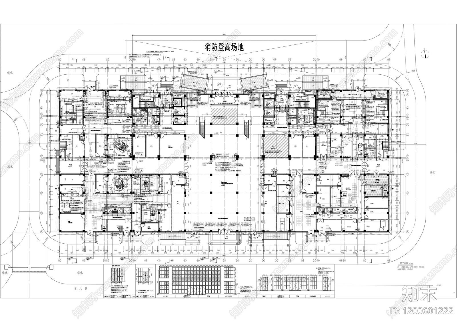 现代医院建筑cad施工图下载【ID:1200601222】