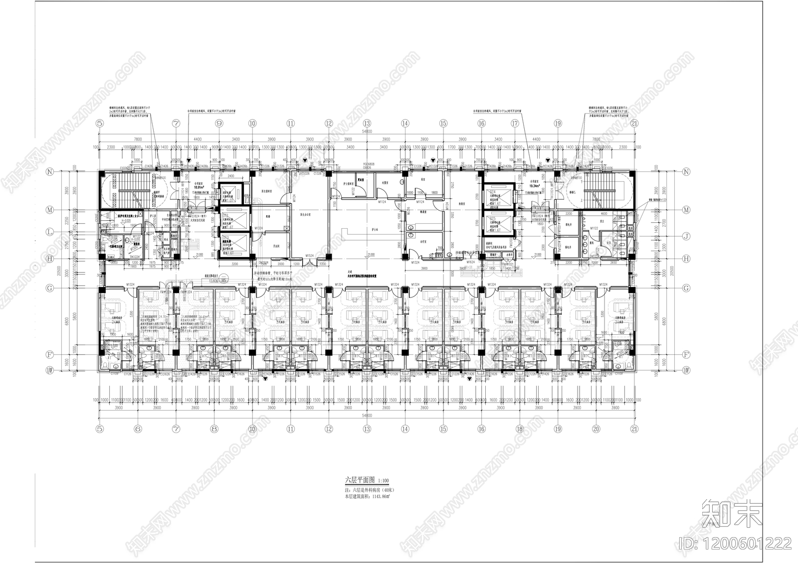 现代医院建筑cad施工图下载【ID:1200601222】
