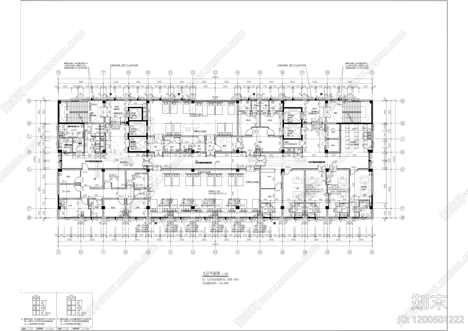 现代医院建筑cad施工图下载【ID:1200601222】