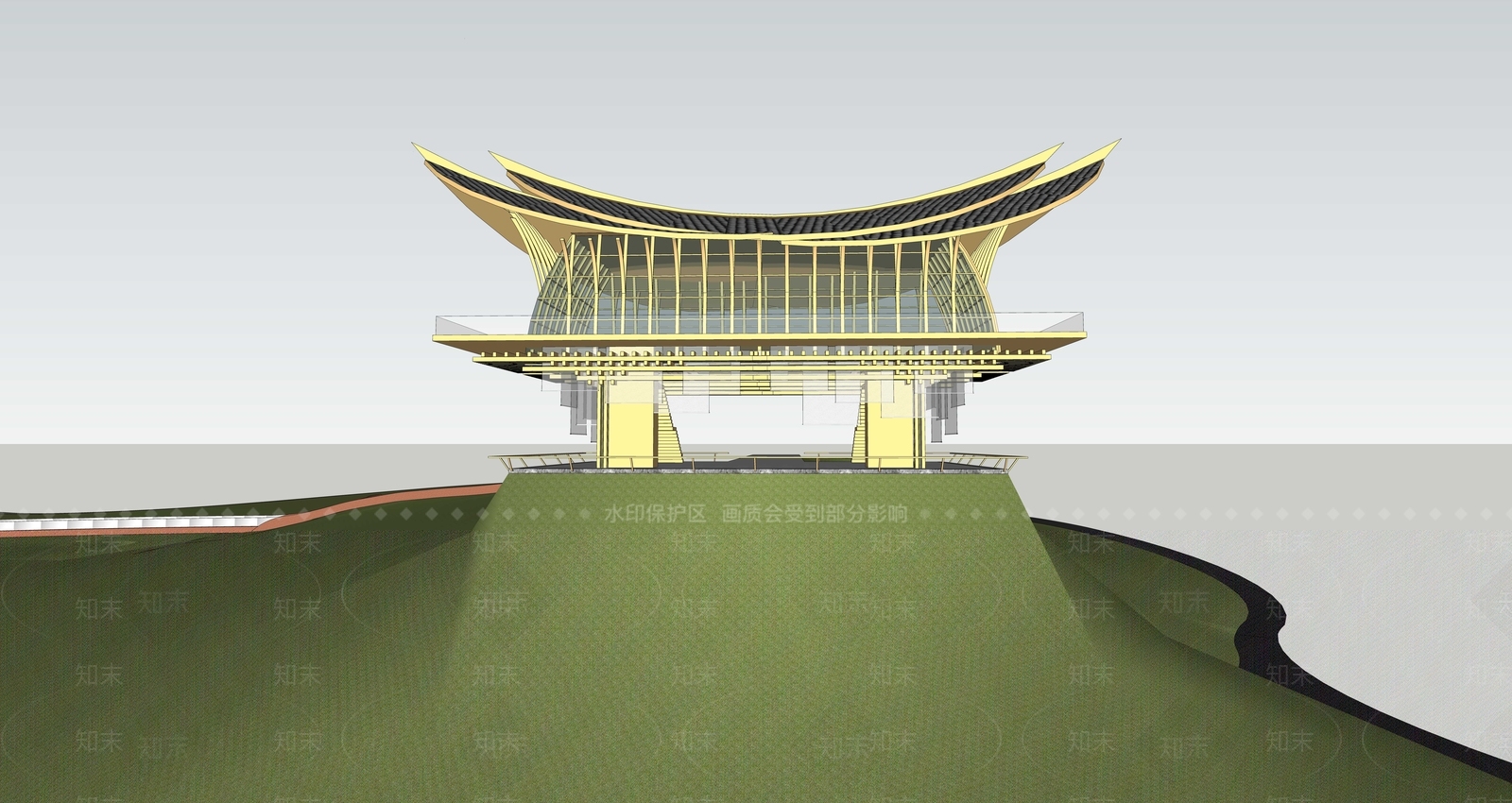 现代其他景观小建筑SU模型下载【ID:1200601823】
