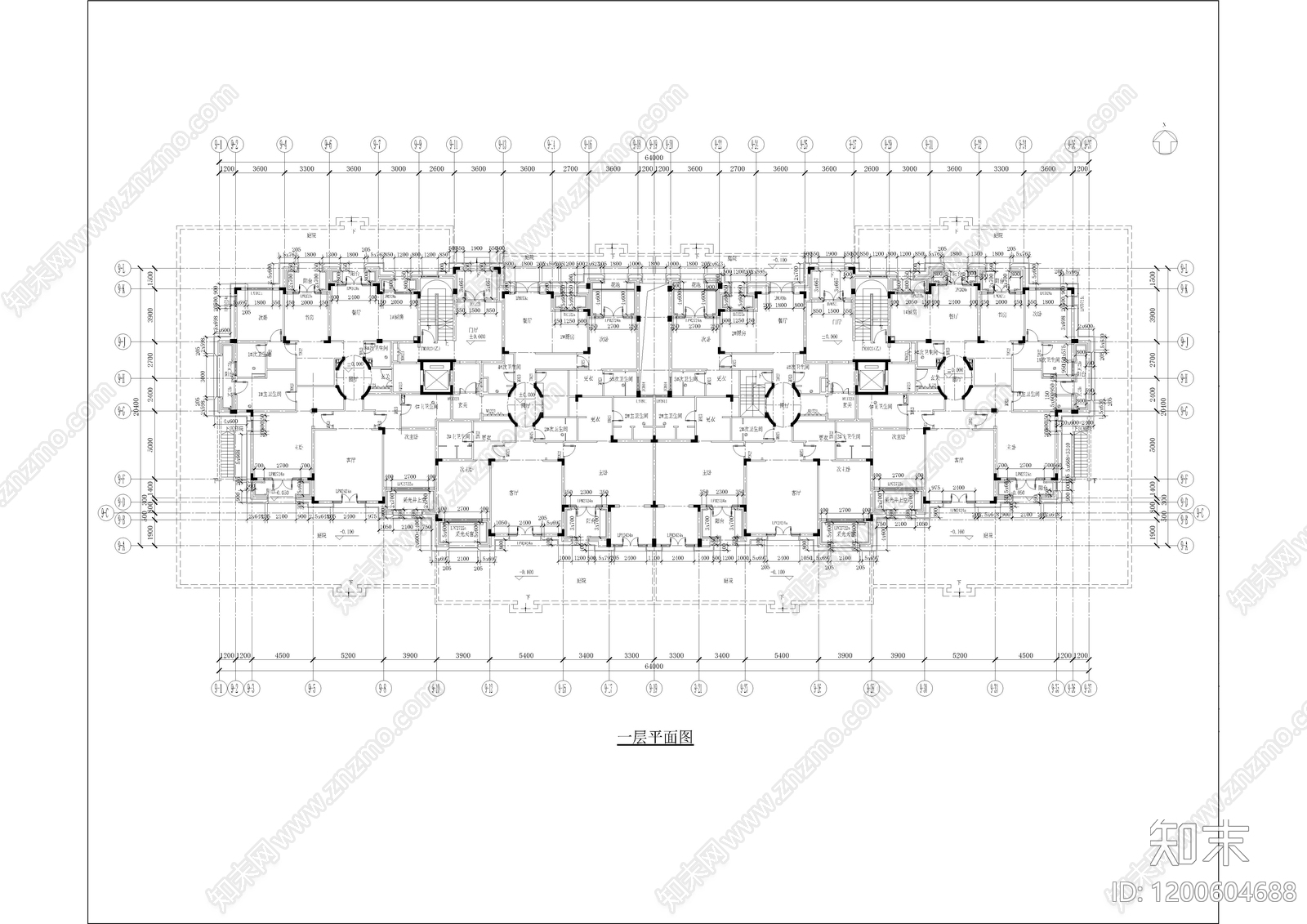 法式别墅建筑cad施工图下载【ID:1200604688】