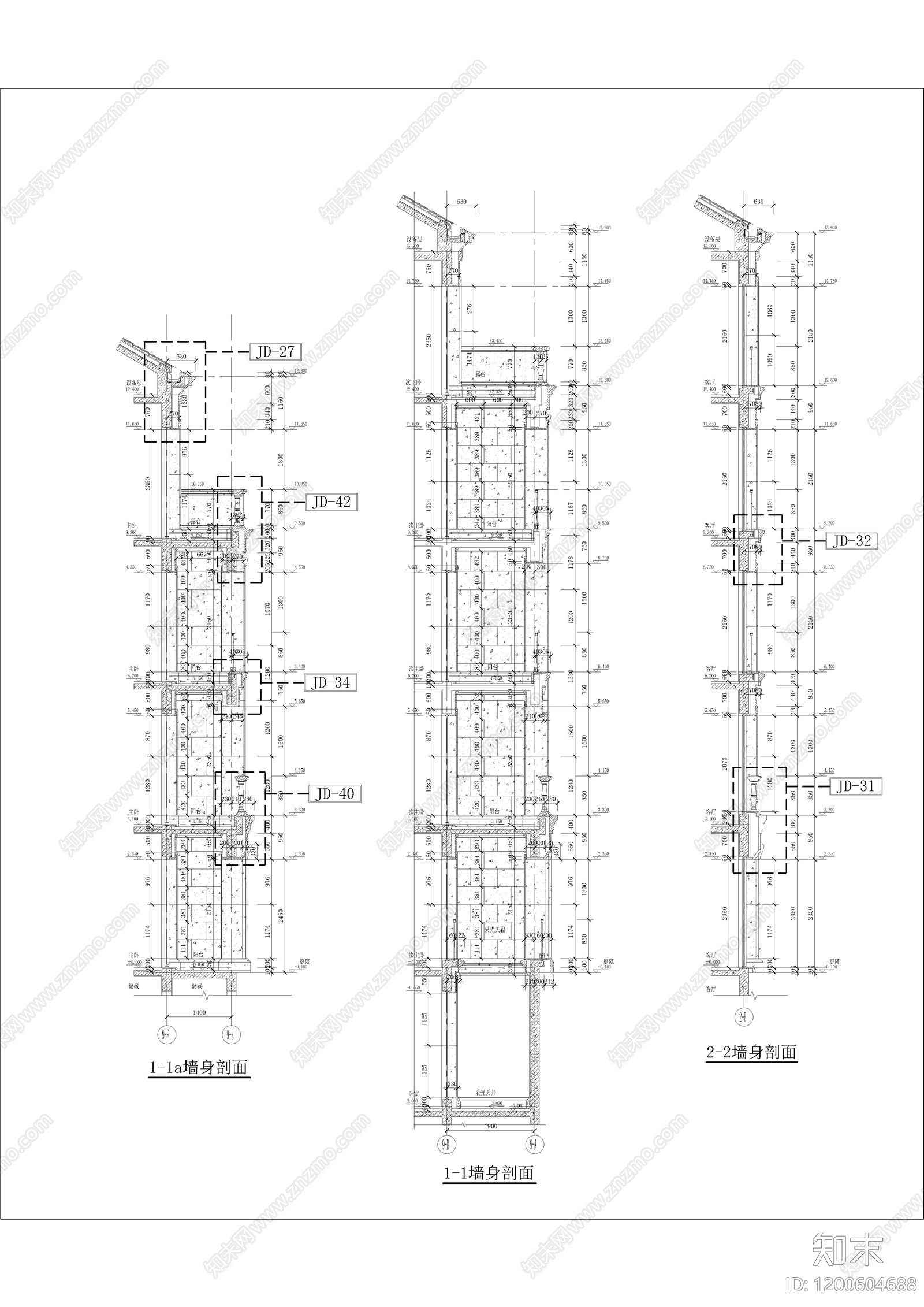 法式别墅建筑cad施工图下载【ID:1200604688】