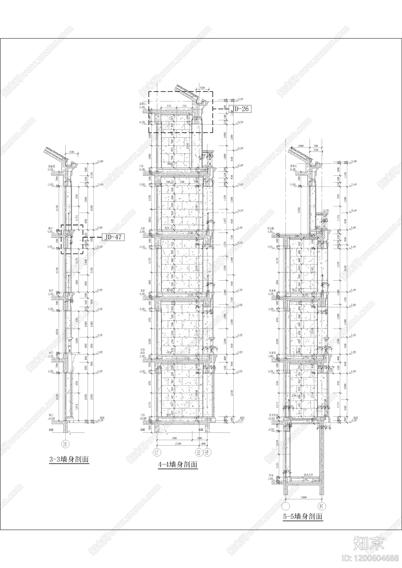 法式别墅建筑cad施工图下载【ID:1200604688】