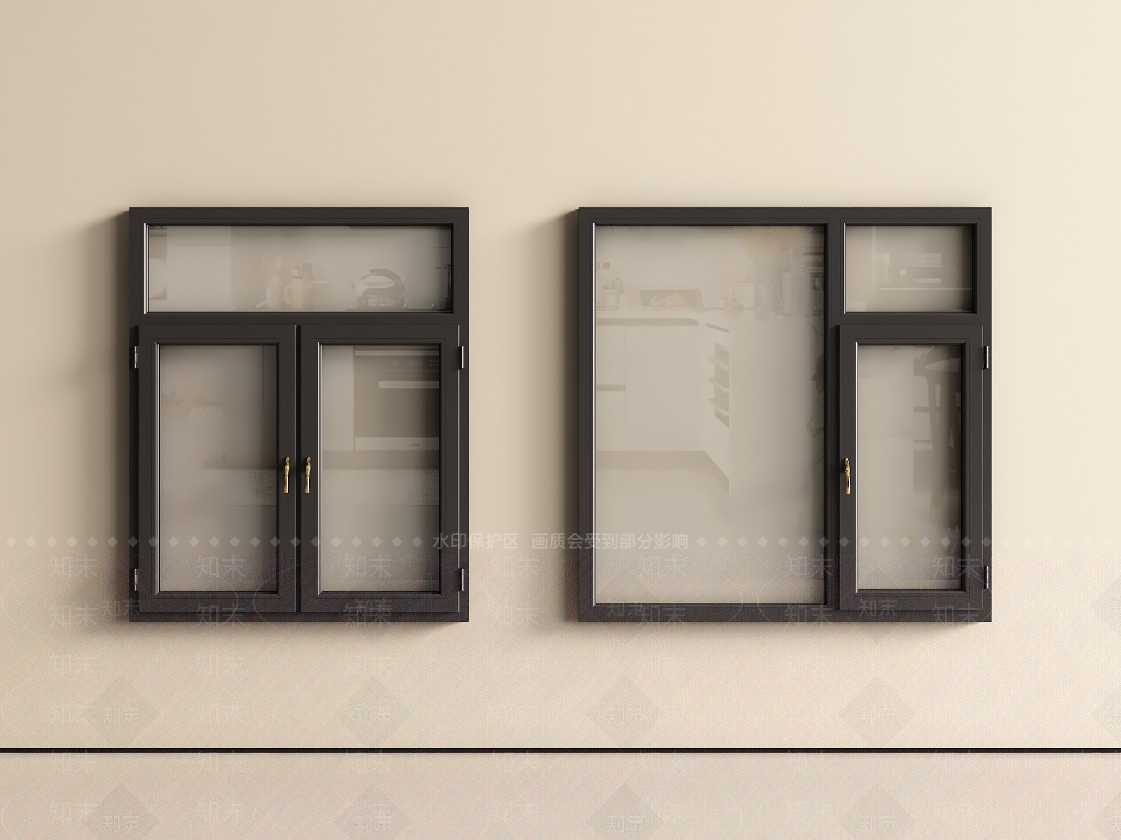 现代平开窗3D模型下载【ID:1200606885】