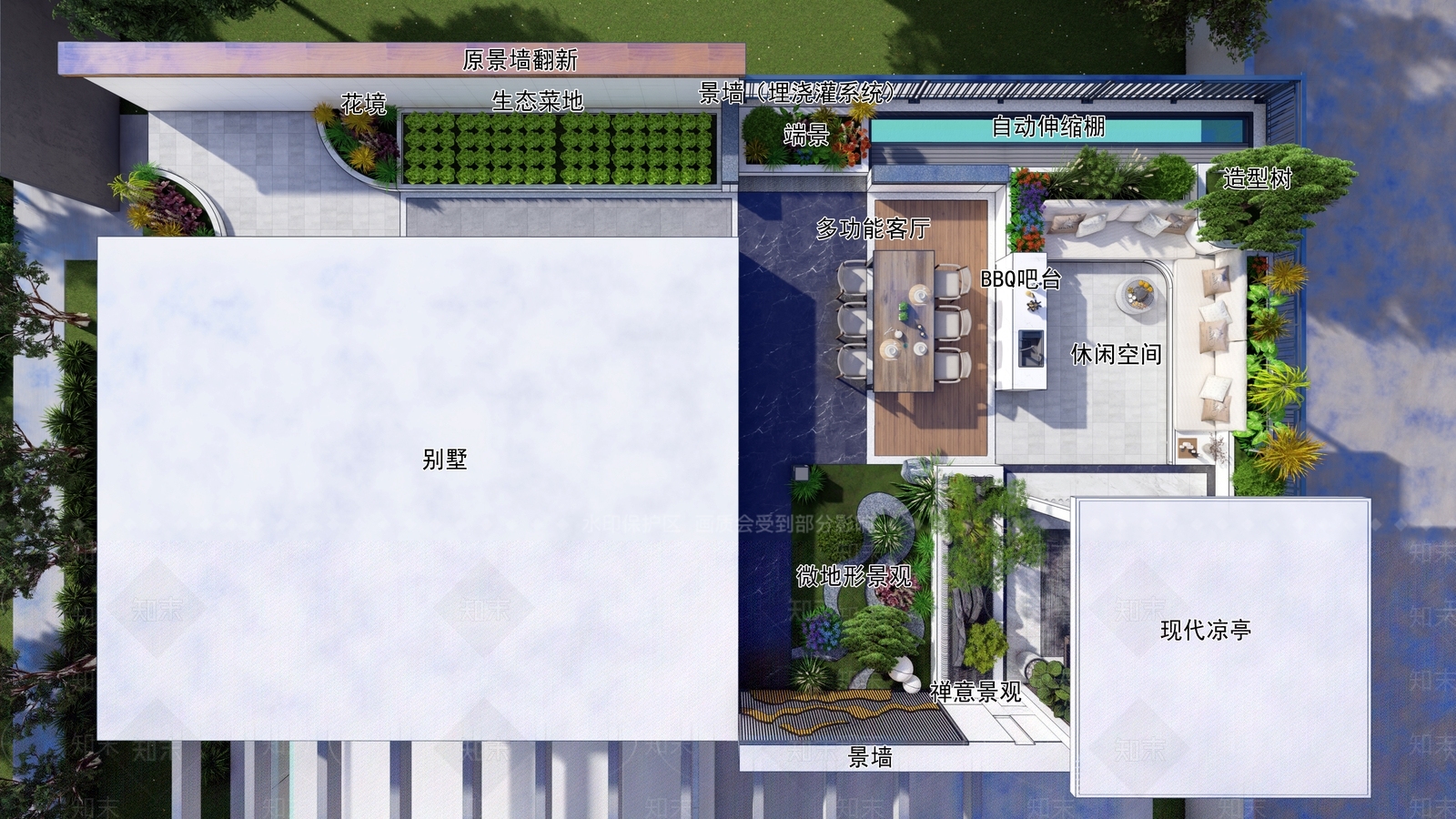现代新中式景墙SU模型下载【ID:1200607832】